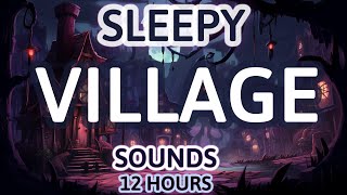 Sleepy Village Yawning Sounds 12 Hours Dark Screen [upl. by Llehcor]