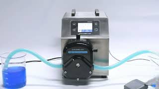 How can the flow rate of the peristaltic pump be adjusted using a foot pedal switch [upl. by Aihsela]