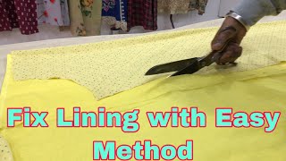 FIX LINING IN LADIES KURTI With Easy Method  Lining Suit Stitching  Punjabi 23 [upl. by Nylaehs77]