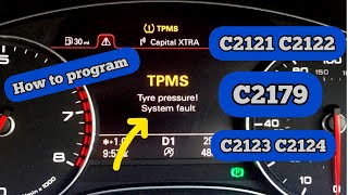 DTC C2121 C2122 C2123 C2124 C2179 how to fixTyre pressure sensor program tpms tyrepressure [upl. by Yeniffit284]