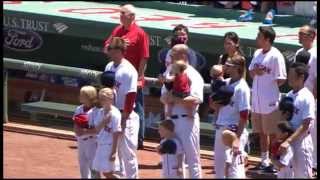 Larry Gowell singing the NA on Maine Day for the Red Sox July 62014 [upl. by Hasina]