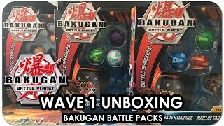 Opening THREE Bakugan BATTLE PACKS  Bakugan Battle Planet WAVE 1 UNBOXING [upl. by Norym]