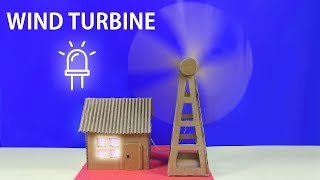 WORKING Model of a Wind Turbine From Cardboard  How to Make a Wind Turbine [upl. by Brittney]