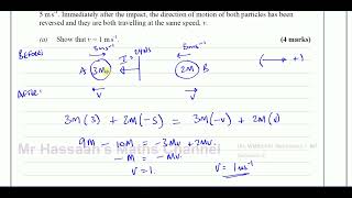 2 ASA2 IAL Mechanics M1 Solomon C Q7 Momentum amp Impulse Friction suvat [upl. by Skiest]