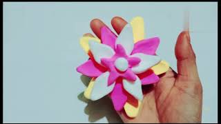 Diy Air Clay Flower Clay diye ful banano How to make Flower clay flower [upl. by Naeerb]