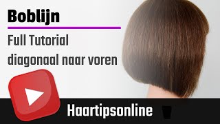 Boblijndiagonale lijn naar voren Haar knippen instructie video [upl. by Myra826]