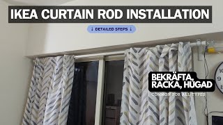 Ikea Curtain Rods Installation  Detailed Instructions [upl. by Winfield]