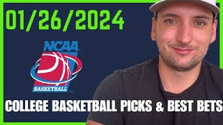 College Basketball Picks and Best Bets for January 26th 2024 [upl. by Bower]