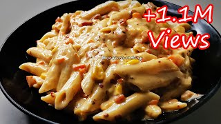 HOW TO MAKE PENNE PASTA IN CREAMY CHEESY WHITE SAUCE  PASTA IN WHITE SAUCE  WHITE SAUCE PASTA [upl. by Esilana949]