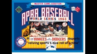 1963 World Series gm2 Dodgers at Yankees Apba baseball Master game [upl. by Sajet]