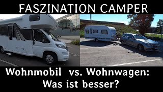 Wohnmobil gegen Wohnwagen Was ist besser Vor  und Nachteile [upl. by Akemhs987]