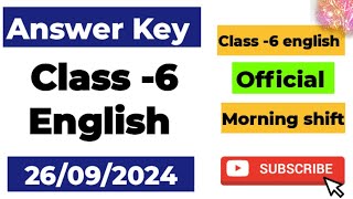 Class 6 English Official Answer Key mid term exam 26092024 English class 6 answer key Morning shi [upl. by Ybbob]