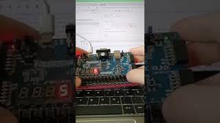 Printing digits on 7 segment display using Basys 3 cardvhdl fpgamaker shortsvideoyoutubeshorts [upl. by Bina325]