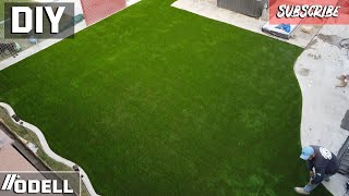 How to install Artificial turf Great for Pets and no Maintenance [upl. by Nnylatsyrc860]