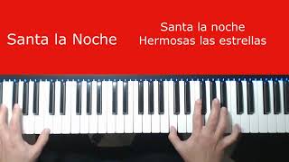 Santa la Noche Acordes en el Piano [upl. by Etennaej]