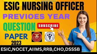 Esic Nursing officer previse questions part1 esic repeated mcq nursingmcq esicnursing nurse [upl. by Menashem836]