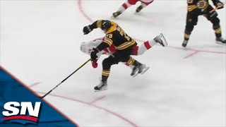 Charlie McAvoy Crushes Sebastian Aho With Massive OpenIce Hit [upl. by Nauqad]