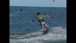 Kite Surfing  the perfect Jibe into toe side slow motion [upl. by Ahsikad]