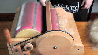 Carding fleece on an Ashford Drum Carder [upl. by Haiasi]