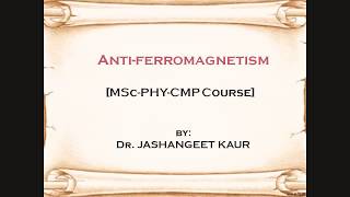 Molecular Field theory of Antiferromagnetism [upl. by Gautier970]