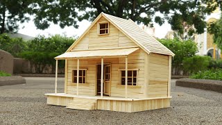 Building A Cute Tiny House By Using Popsicle Sticks  Used 400 Popsicle [upl. by Aened]