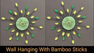 DIY Wall Hanging Made With Colour Papers amp Bamboo Sticks [upl. by Ynaiffit]