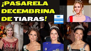 REINA Y PRINCESAS DE SUECIA LUCEN SUS TIARAS Y JOYAS EN ENTREGA DE PREMIOS NOBEL 2024 [upl. by Dominus403]