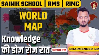 World Map for Sainik School RMS RIMC  GK By Dharmendra Sir  RIMC GK  RMS GK  AISSEE GK MCQs [upl. by Champagne634]