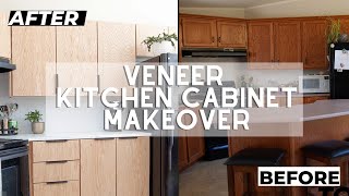 How to Use Wood Veneer to Reface Kitchen Cabinets DIY Kitchen Cabinet Update [upl. by Tiebout282]