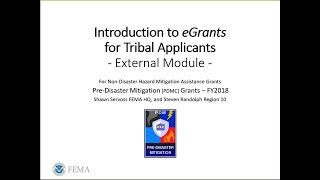 FEMA PDM Webinar Introduction to eGrants  Part 3 of 3 [upl. by Vachell112]