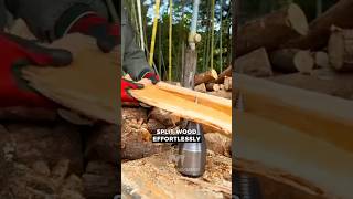 Split Wood EFFORTLESSLY 🤯 shorts machines [upl. by Lotsirb]