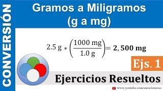 Gramos a Miligramos g a mg  PARTE 1 [upl. by Elleron]