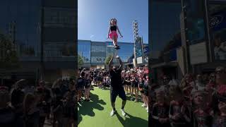 Can u guess what happened next 🤔 cheer cheerleading fypシ゚viral sports acrobatics sportshorts [upl. by Aciretal]