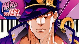 Jotaros Theme from JoJos Bizarre Adventure Stardust Crusaders  Piano Tutorial [upl. by Nosretep]