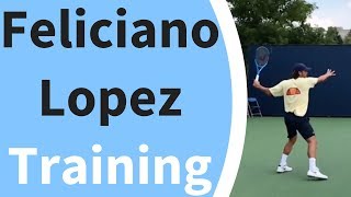 Feliciano Lopez Training in HD Slow Motion and Real Time  Toronto Canada  August 4 2018 [upl. by Niala39]