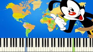 Yakkos World  Piano Tutorial  Cover  Animaniacs [upl. by Ekenna113]