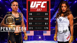 RAQUEL PENNINGTON vs JULIANNA PENA FULL FIGHT UFC 307 [upl. by Bergstrom]