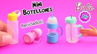 3 IDEAS Como hacer BOTELLAS de AGUA para MUÑECAS Barbie muy FÁCIL MANUALIDADES PARA MUÑECAS [upl. by Geno995]