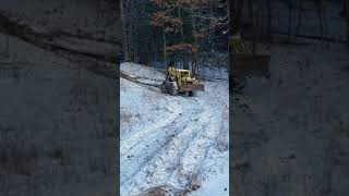 Skidder 580 pettibone custom built grapple and front end loader at work [upl. by Aineg959]