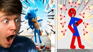 SONIC vs SPIDERMAN Dismounting Fails [upl. by Petes]