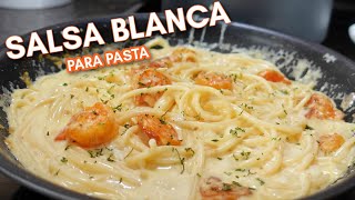 salsa blanca para pasta  como hacer salsa blanca para espaguetis blanco [upl. by Laamak]