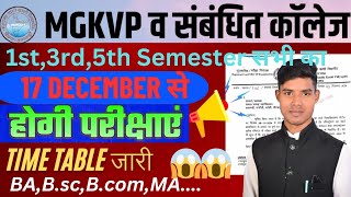 MGKVP UG 1st 3rd amp 5th Semester Time Table 202425  BA BSc BCom Odd Semester Time Table [upl. by Efron]