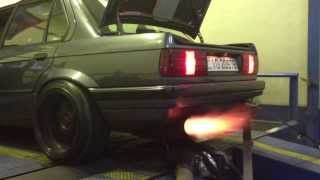 BMW E30 M50 Turbo  Anti Lag Flame Thrower 820WHP  19BAR on Ethanol E100 [upl. by Samot]