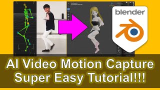 AI Video Motion Capture for Blender 41  ThreeDPoseTracker  BVH to Blender  Easy Tutorial [upl. by Pilihp]