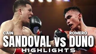 CAIN SANDOVAL VS ROMERO DUNO FIGHT HIGHLIGHTS  KNOCKOUTS [upl. by Nagah]