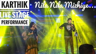 Nila Nila Mizhiye  Karthik Live stage performance at Greenfield Stadium [upl. by Newob]