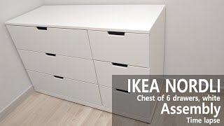 How to Assemble  IKEA 이케아 노르들리 NORDLI 6칸서랍장 조립 [upl. by Kalina944]