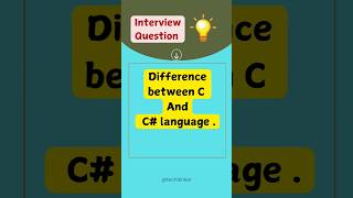 8 What is the difference between C and C language  shorts csharp interview difference [upl. by Aivlis]