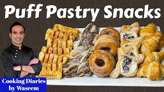 5 Sweet Puff Pastry Snacks  Puff Pastry Recipe Ideas  Cooking Diaries by Waseem [upl. by Player980]