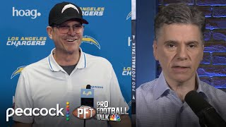 Jim Harbaugh’s attitude can turn the Los Angeles Chargers around  Pro Football Talk  NFL on NBC [upl. by Eniawed]